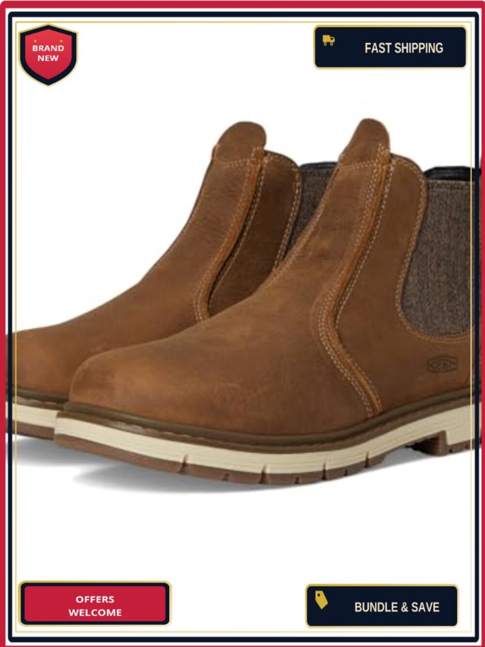 Leather Pull-On Chelsea Work Boots Safety Toe EH Rated